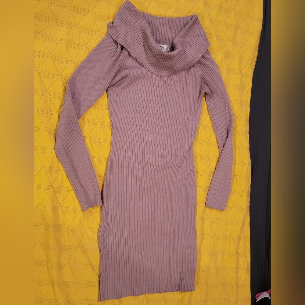 Cowlneck mini sweater dress or long shirt - Picture 5 of 10